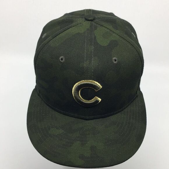 New Era Chicago Cubs Armed Forces Memorial Day Camo 59FIFTY Fitted Hat Sz 7 - Picture 4 of 16